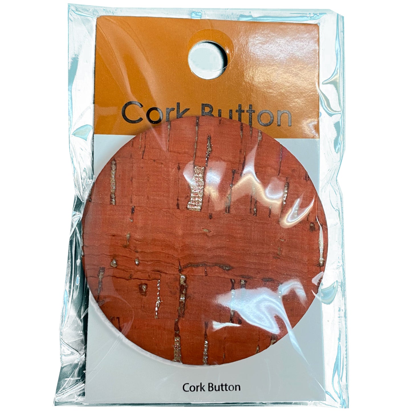 Cork Button (Red) - 2 Inch Large - BCB-98-22L (One Piece Card)