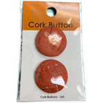 Cork Buttons 1 Inch Small - Red Two Piece Card BCB-98-22S