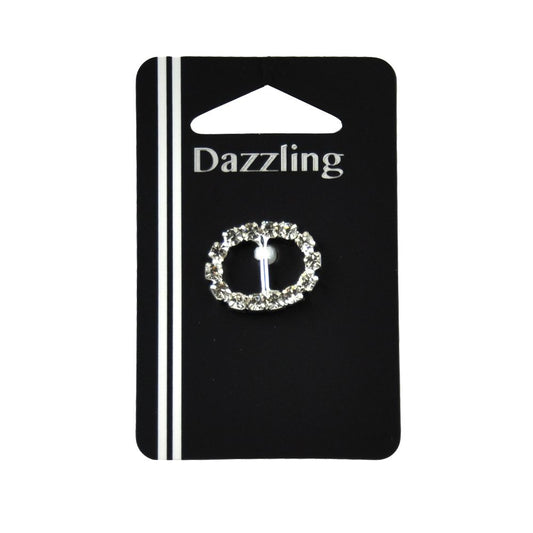 Belagio Enterprises - 3/4" x 5/8" Dazzling Rhinestone Buckle (6pcs Per Order) - BBR-101 Silver