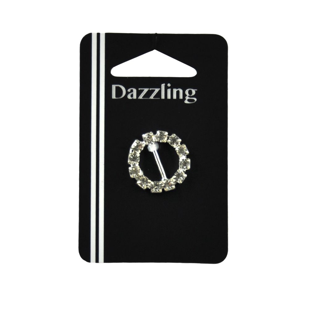Belagio Enterprises - 3/4" x 5/8" Dazzling Rhinestone Buckle (6pcs Per Order) - BBR-102 Silver