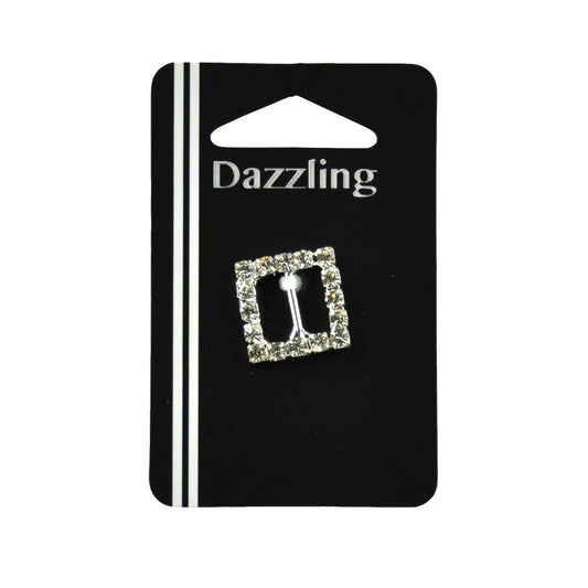 Belagio Enterprises - 5/8" x 5/8" Dazzling Rhinestone Buckle (6pcs Per Order) - BBR-105 Silver