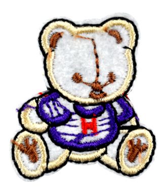 Assorted Applique Teddy in Violet - 12pc Pack BM-5526
