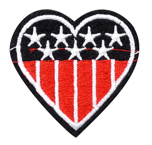 Assorted Applique Heart with Stars and Stripes - 12pc Pack BM-5543