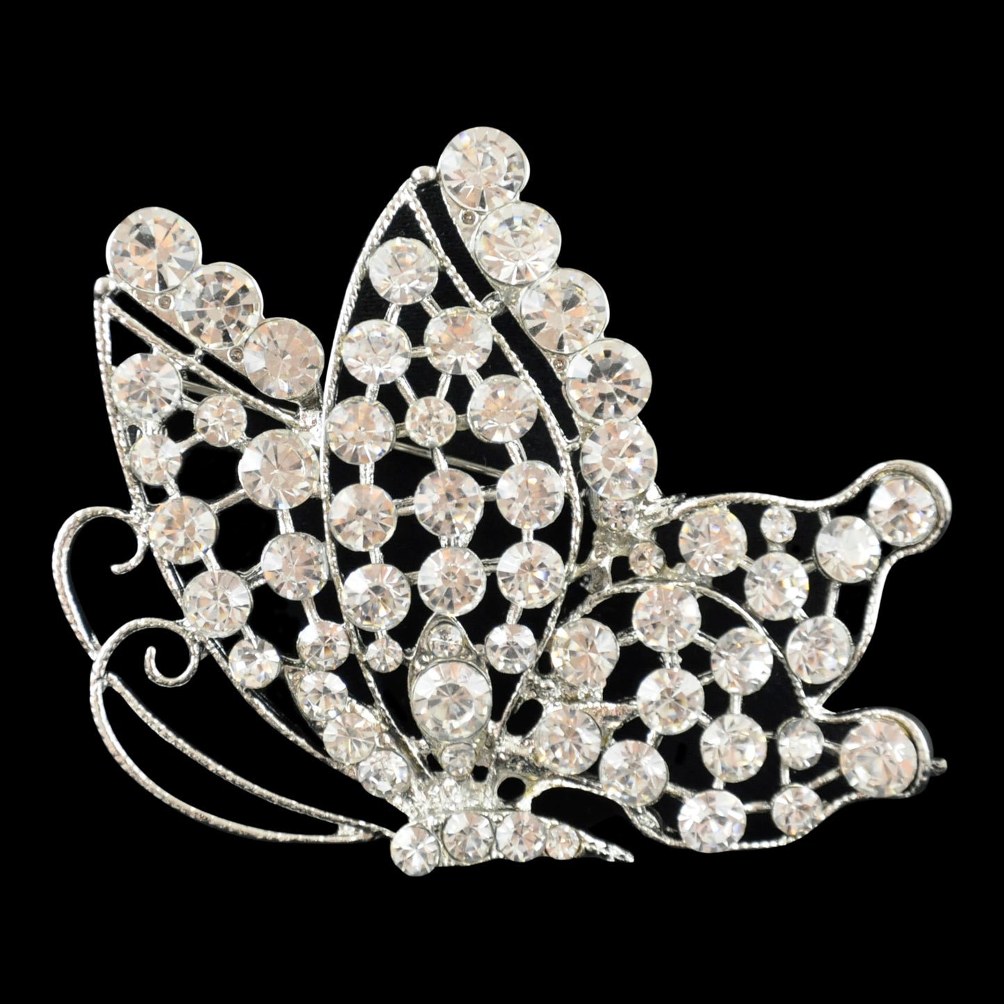 Rhinestone Brooch - 2 1/2" wide x 2 1/2" long - BW-138