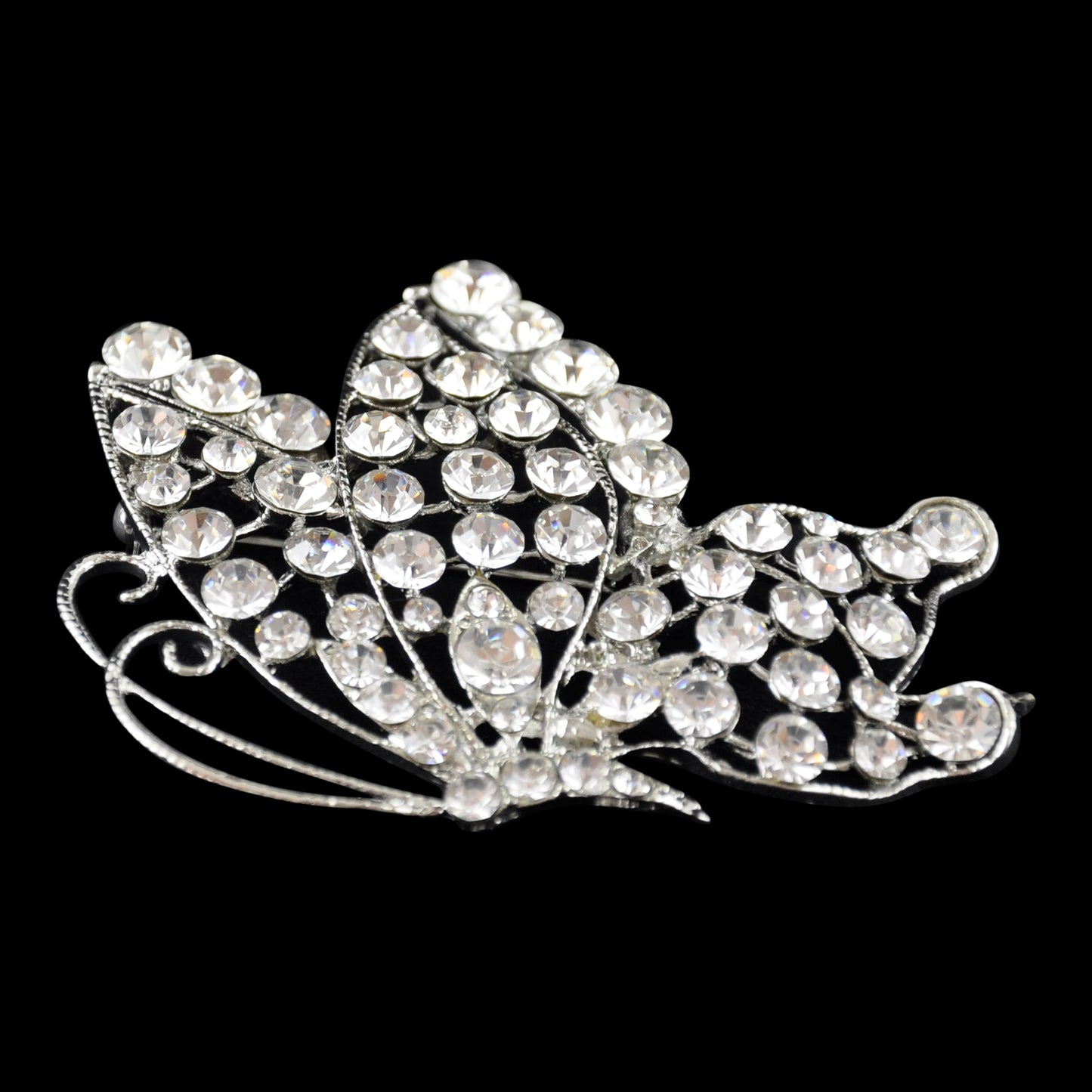 Rhinestone Brooch - 2 1/2" wide x 2 1/2" long - BW-138