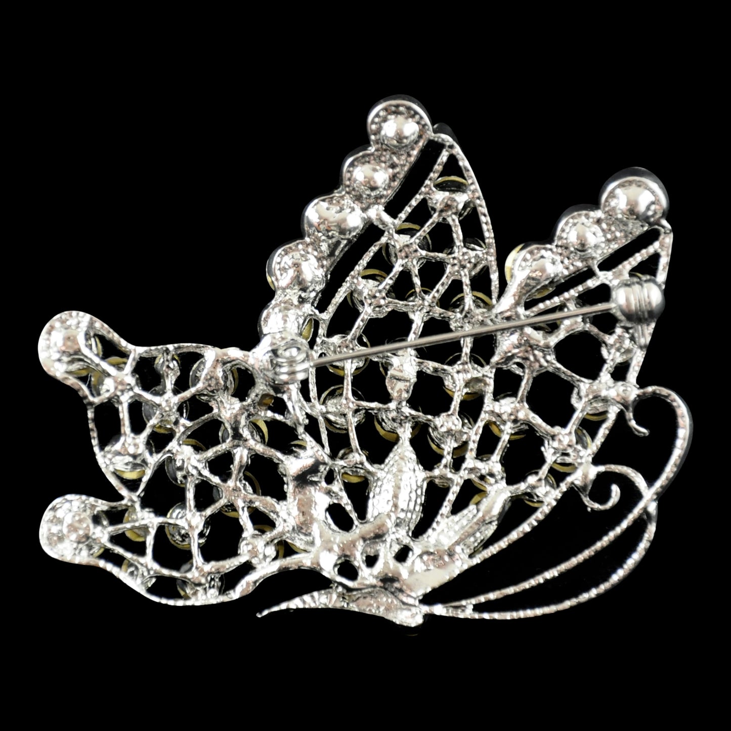 Rhinestone Brooch - 2 1/2" wide x 2 1/2" long - BW-138